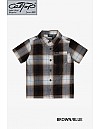 KS001 S/S PLAID : BROWN-BLUE